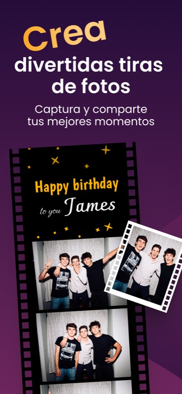 Plantilla personalizada de tira fotográfica diseñada en BoothLab