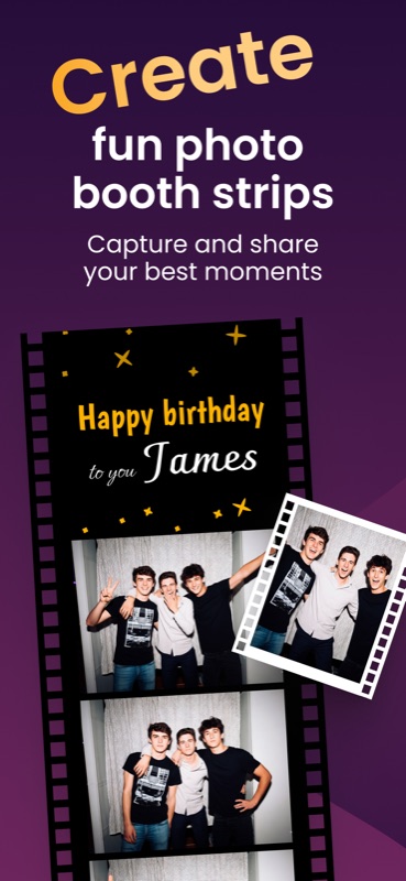Custom happy birthday photo booth strip template designed in BoothLab